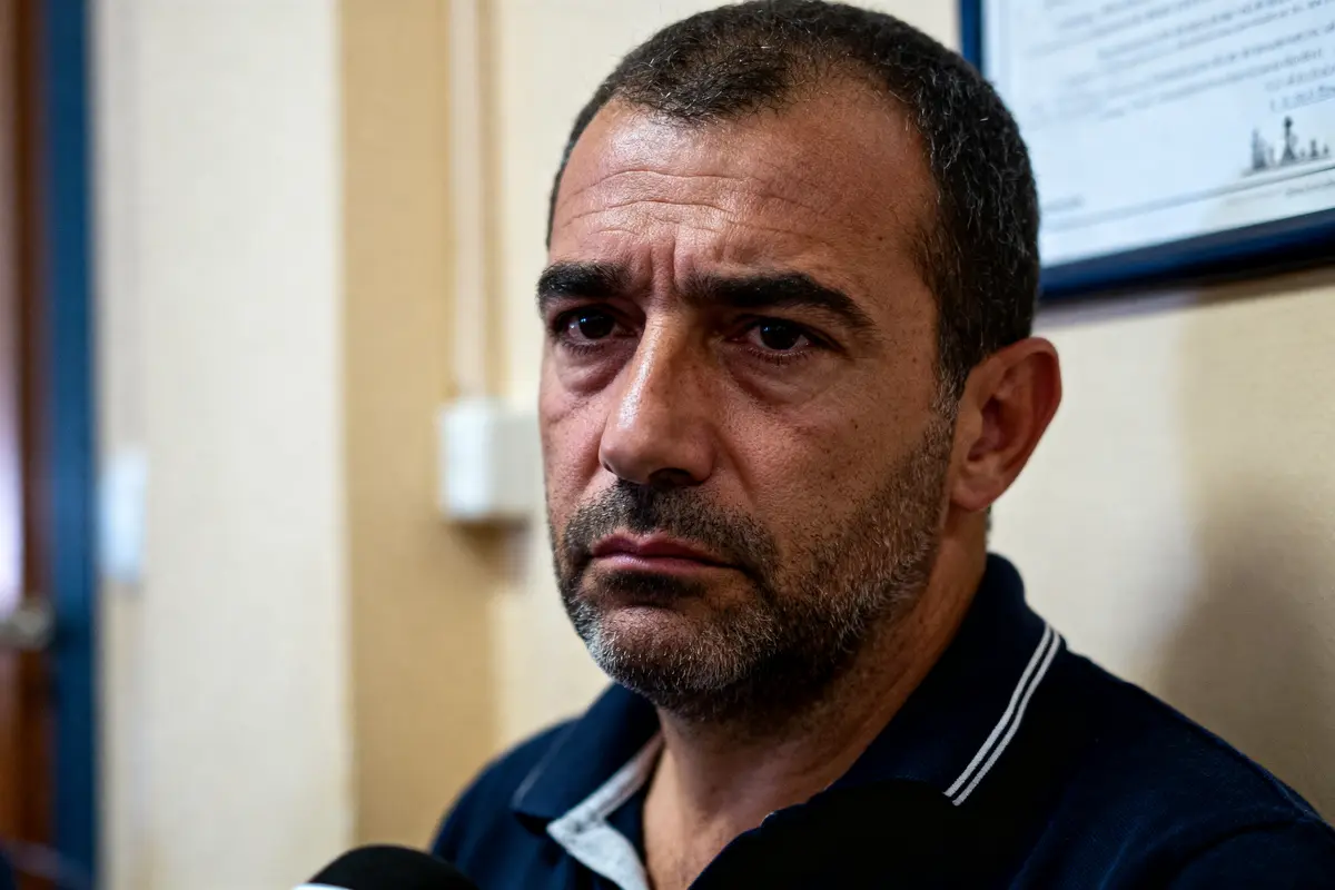 Homme sérieux dans un bureau avec certificat Bellicou au mur derrière lui